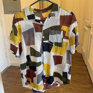 (M) ASOS Tri-Colored Button Up